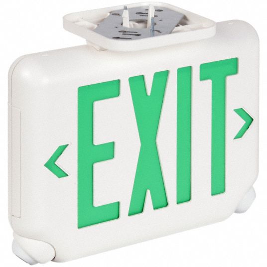 White, 1 or 2 Faces, Exit Sign with Emergency Lights - 26UX11|EVCUGWD4 ...