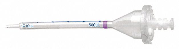 Pipettor Tip: Non-Sterile, 0.5 mL Capacity, Bulk Bag, No Filter, Clear, 100