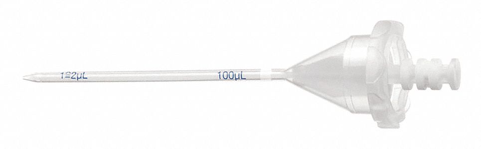Pipettor Tip: Non-Sterile, 0.1 mL Capacity, Bulk Bag, No Filter, Clear, 100