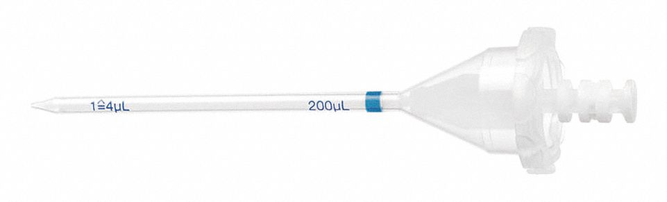 Pipettor Tip: Sterile, 0.2 mL Capacity, Individually Wrapped, No Filter, Clear, 100