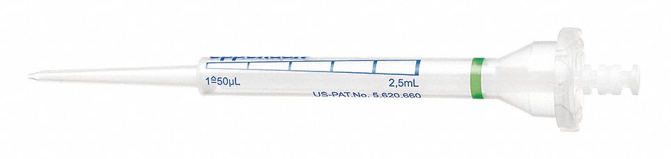 Pipettor Tip: Sterile, 2.5 mL Capacity, Individually Wrapped, No Filter, Clear, 100