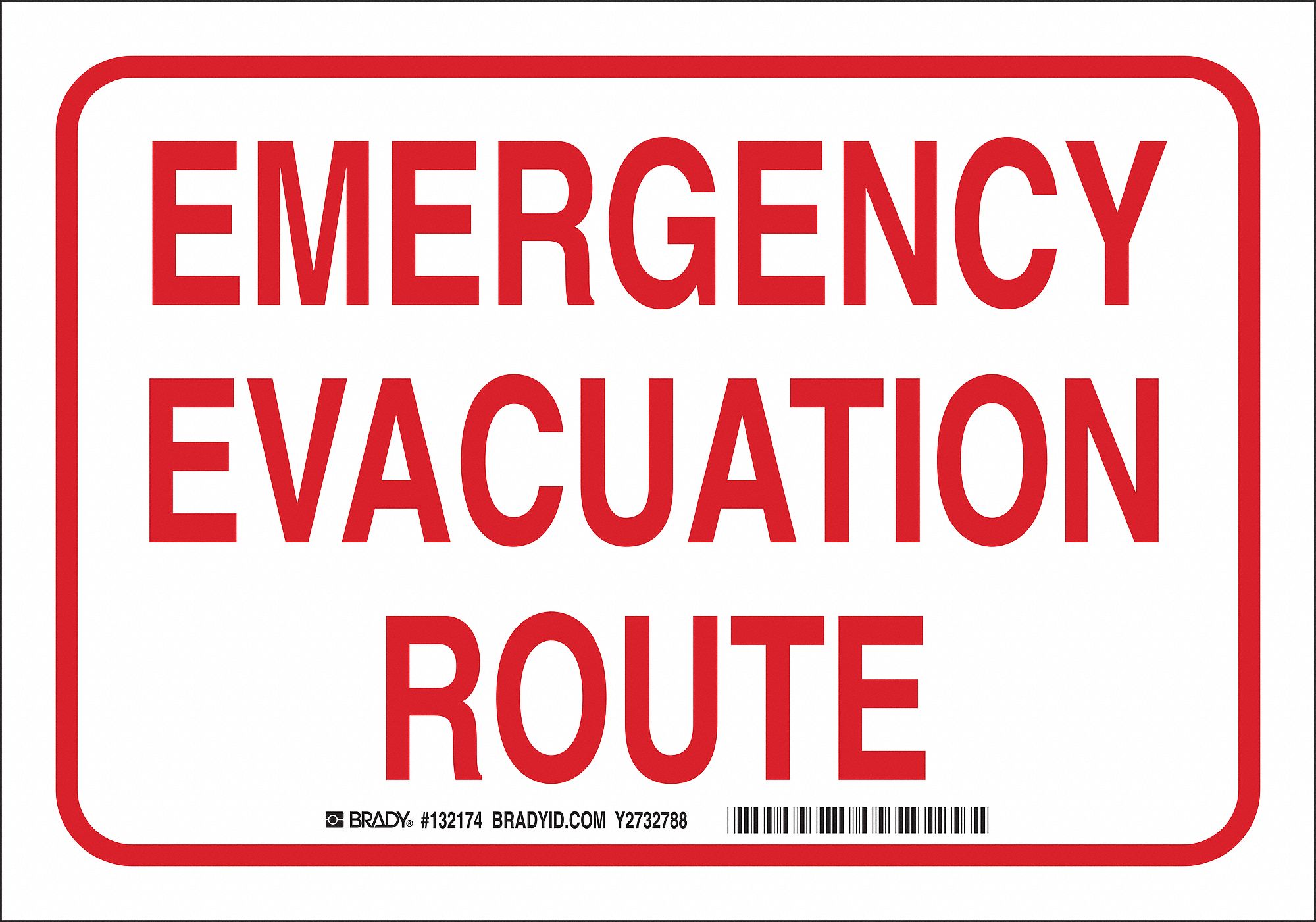 Evacuation, Assembly or Shelter, No Header, Polyester, 7 in x 10 in ...