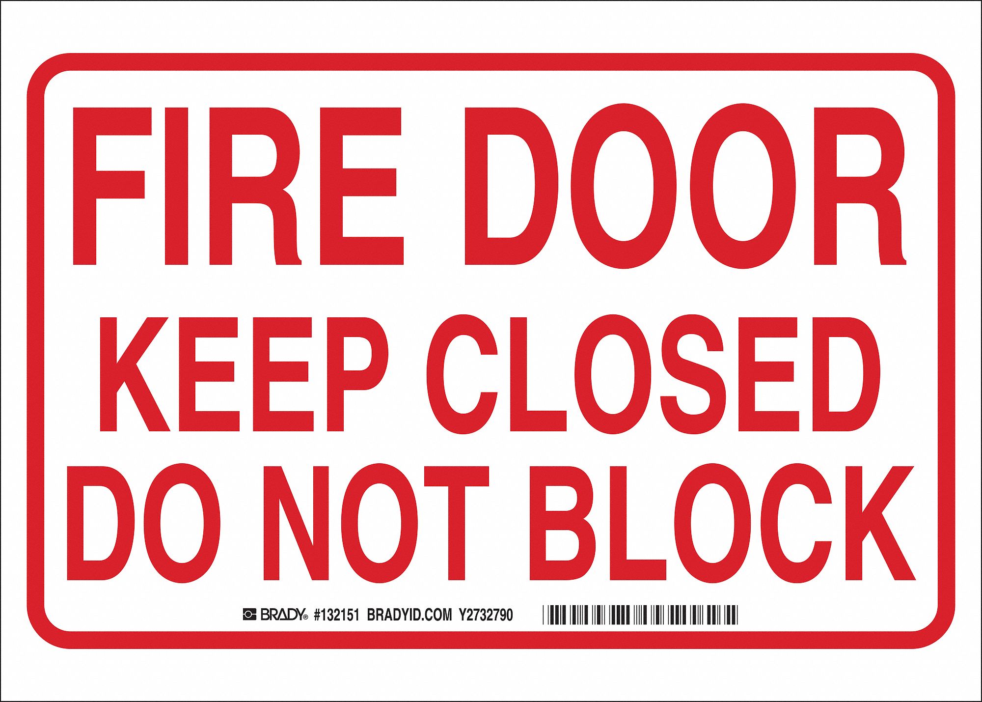Sign, Fire Keep Closed, 10"x14"