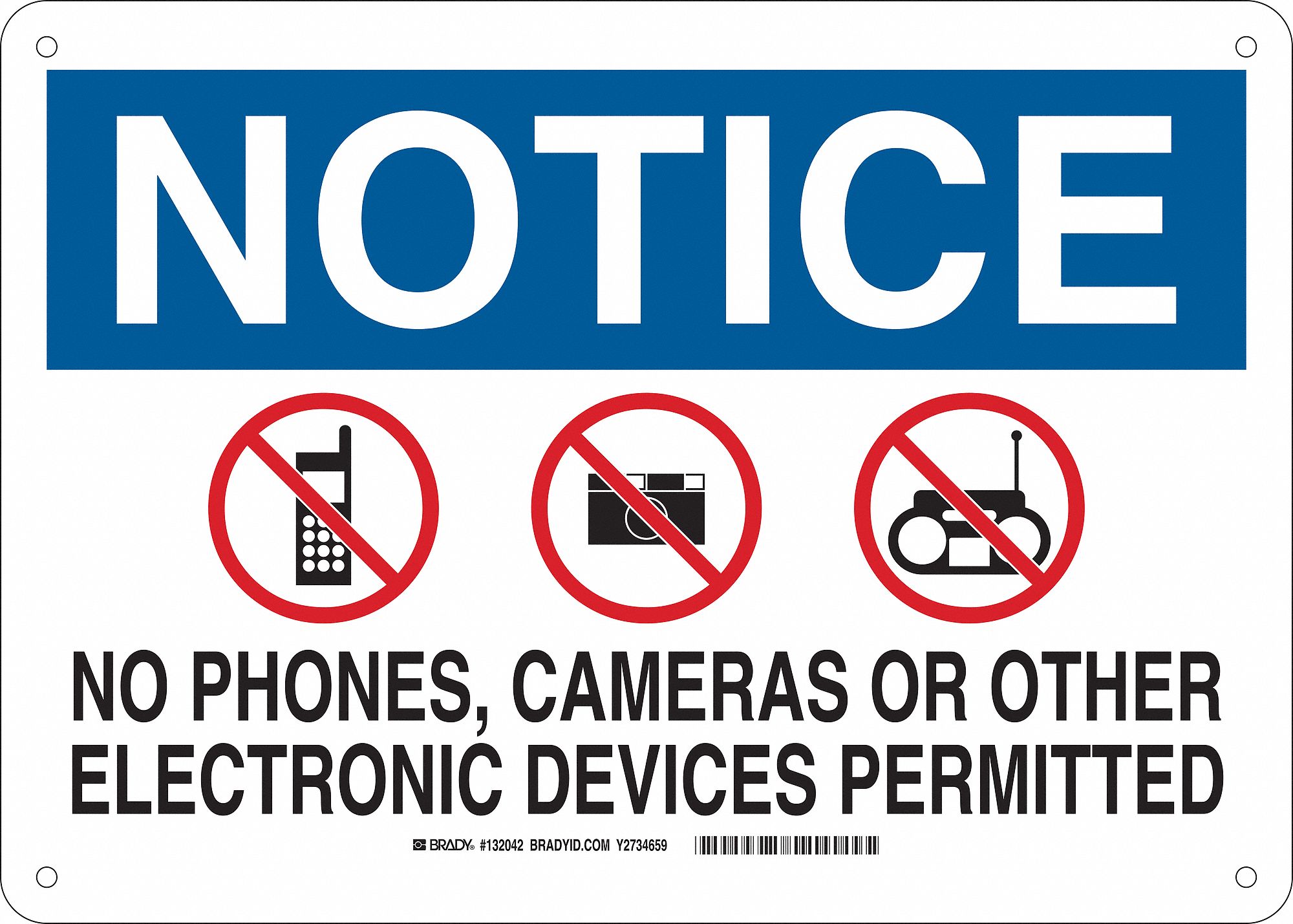 Security Sign, 10in. H x 14in. W, Aluminum