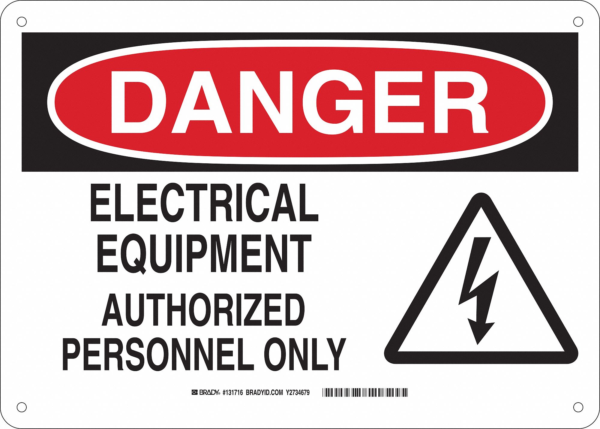 Danger Sign, 10in. H x 14in. W, Aluminum