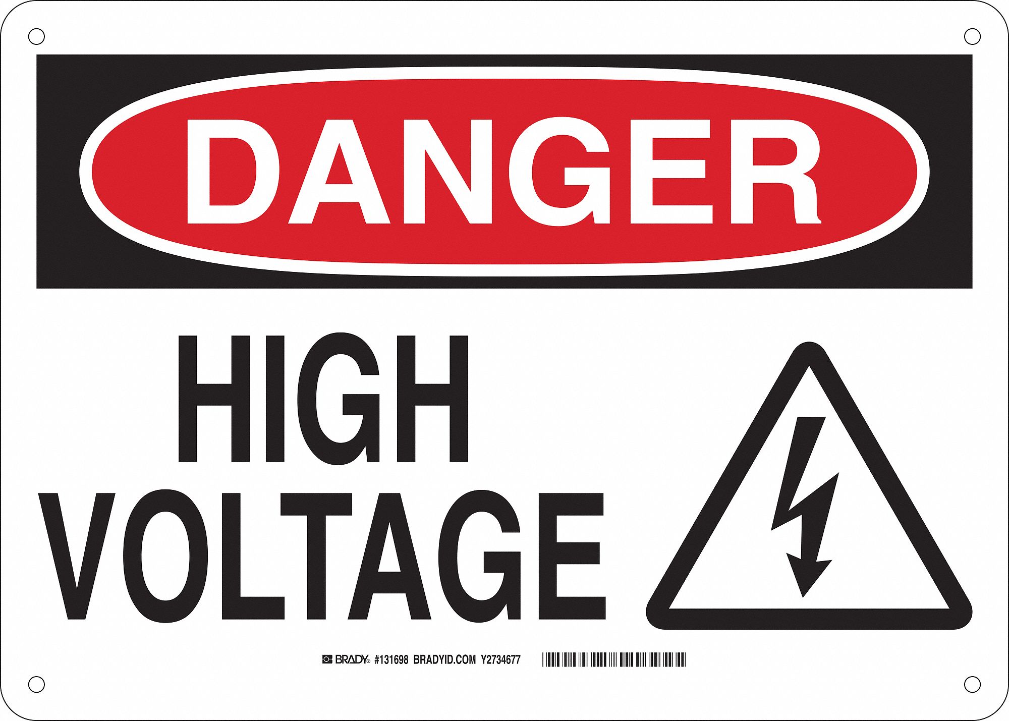 Danger Sign, 10in. H x 14in. W, Aluminum