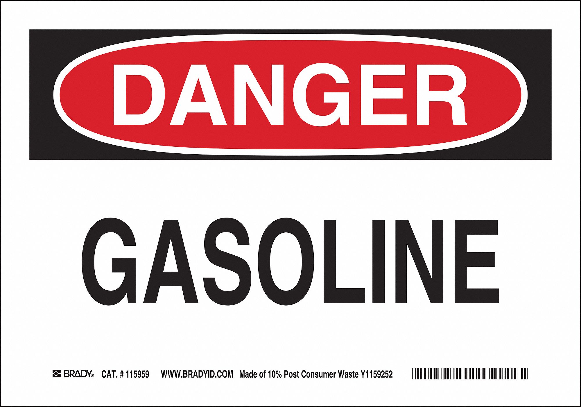 Danger Sign, 7in.H x 10in.W, Acetate Film