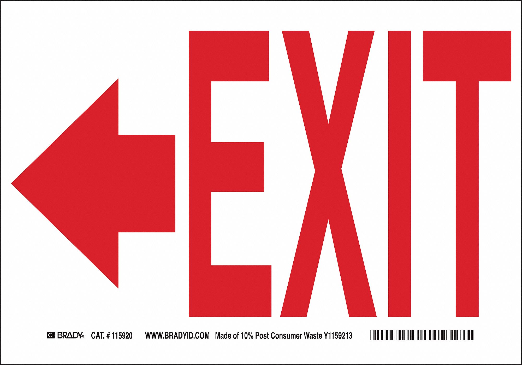 Adhesive Sign Mounting, Not Retroreflective, Exit Sign - 26VN85|118140 ...