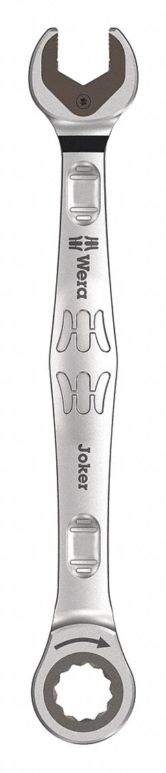 Combination Wrench: Alloy Steel, Nickel Chrome, 12 mm Head Size, 6 5/8 in Overall Lg, Reversing