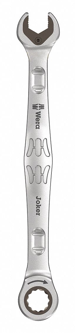 Combination Wrench: Alloy Steel, Nickel Chrome, 18 mm Head Size, 9 1/4 in Overall Lg, Reversing
