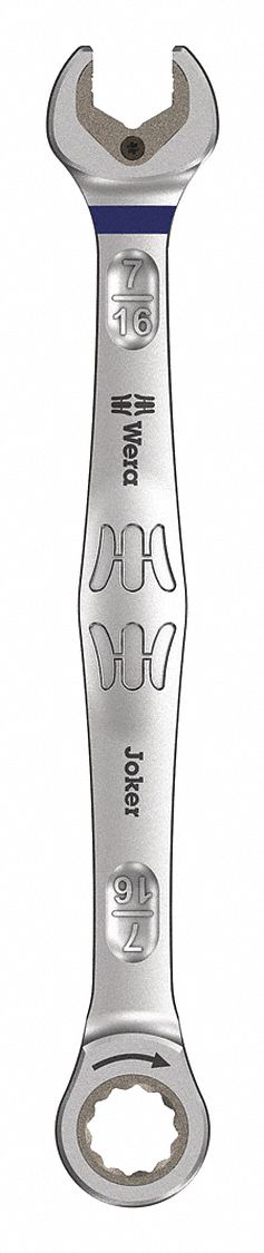 Combination Wrench: Alloy Steel, Nickel Chrome, 7/16 in Head Size, 6 1/2 in Overall Lg