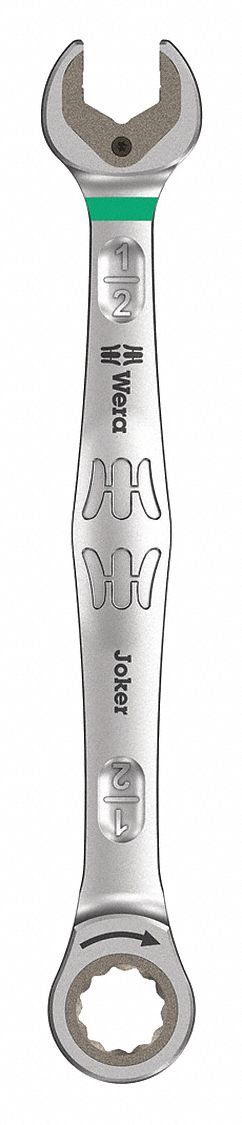 Combination Wrench: Alloy Steel, Nickel Chrome, 1/2 in Head Size, 6 7/8 in Overall Lg