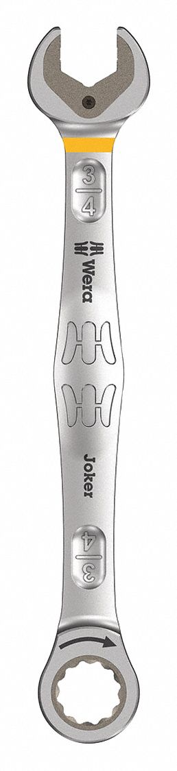 Combination Wrench: Alloy Steel, Nickel Chrome, 3/4 in Head Size, 9 5/8 in Overall Lg