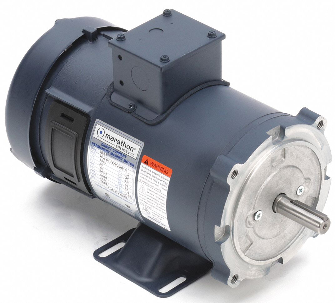 DC Permanent Motor, 3/4 HP, 56C Frame, Nameplate RPM 1800