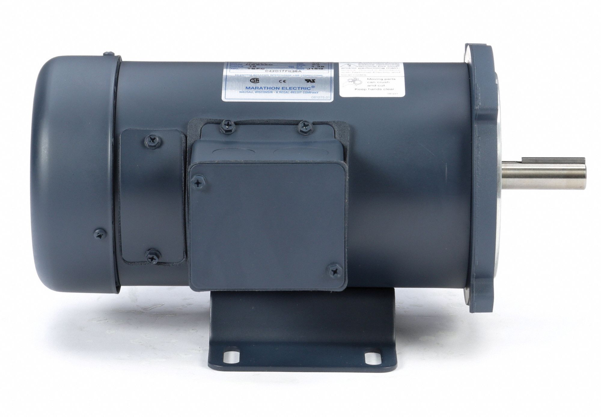 MARATHON MOTORS DC Permanent Motor, 1/2 HP, 56C Frame, Nameplate