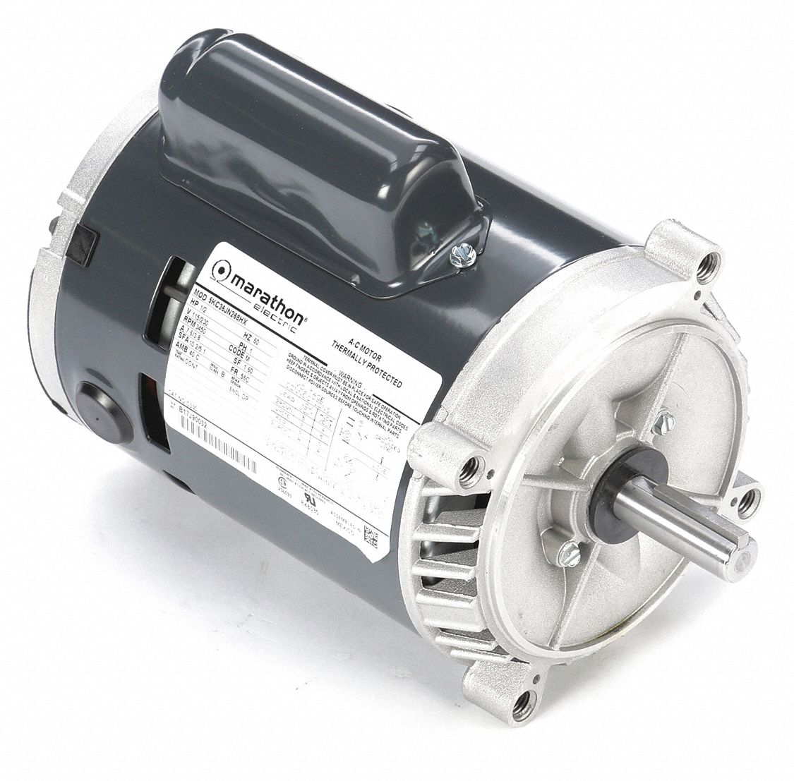 JET PUMP MOTOR, OPEN DRIPPROOF, FACE MOUNTING, 1/2 HP, 3,450 NAMEPLATE RPM, 115/230 V AC, 1