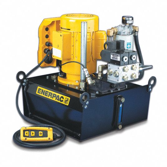 Enerpac Electric Hydraulic Pump With Remote, 4 Way, 3 Position, Tandem 