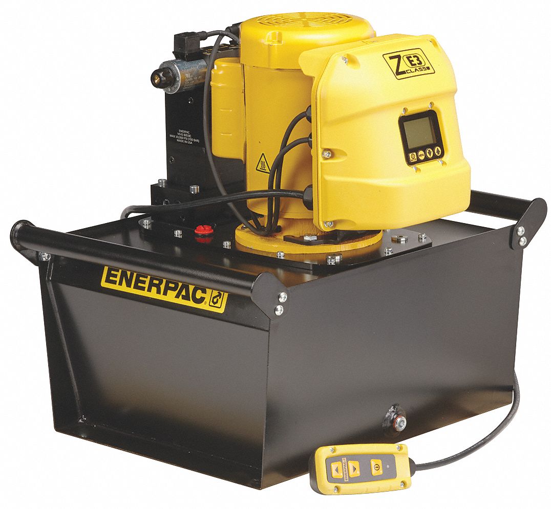 ENERPAC Electric Hydraulic Pump with Remote, 4 Way, 3 Position, Tandem Center Control Valve