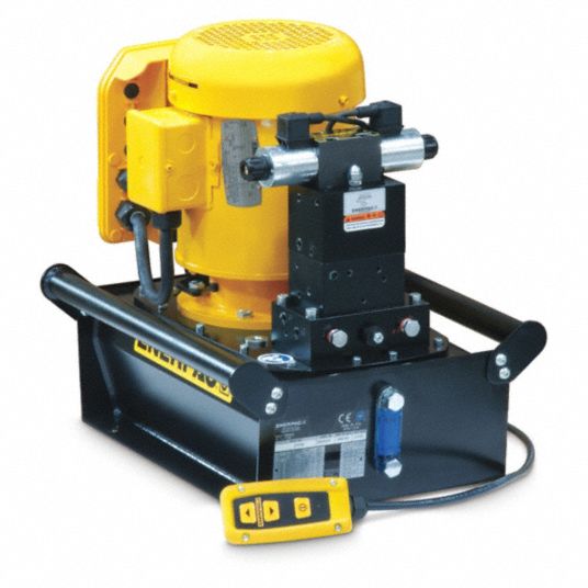 ENERPAC Electric Hydraulic Pump with Remote, 4 Way, 3 Position, Tandem