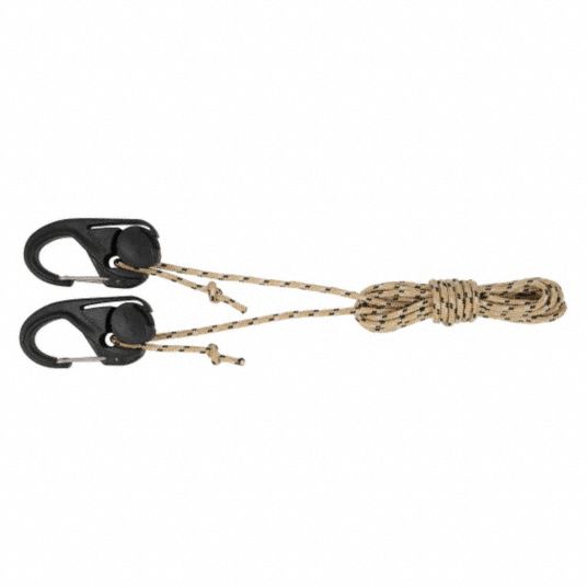 NITE IZE Black Rubber Bungee Cord with Carabiners, Bungee Length 8 ft