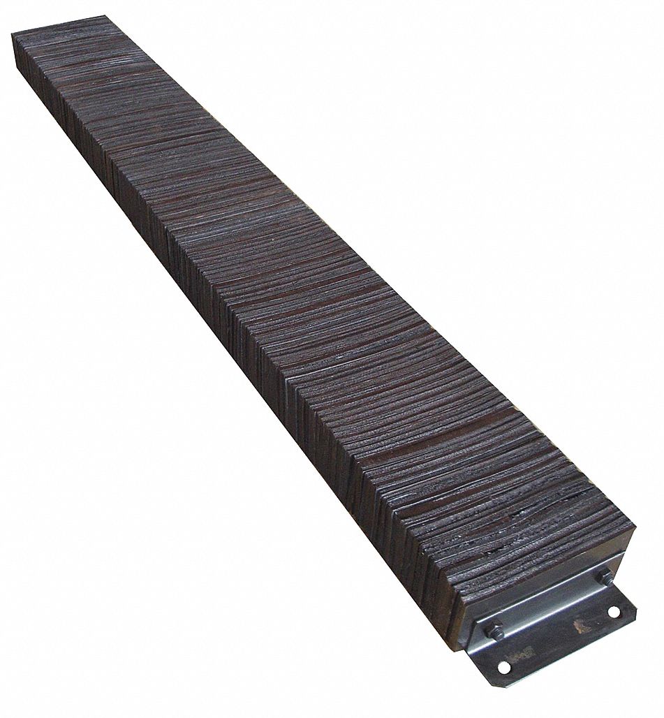Dock Bumper: Rectangular, 12 in x 92 1/2 in x 4 1/2 in Bumper, Laminated Rubber, Rubber, Left/Right