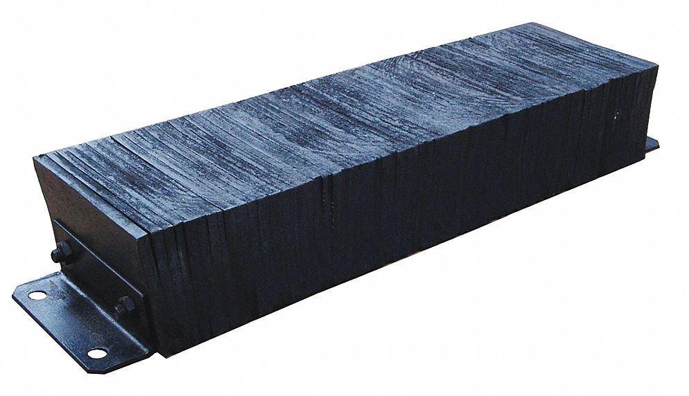 Dock Bumper: Rectangular, 10 in x 32 1/2 in x 6 in Bumper, Laminated Rubber, Rubber, Left/Right