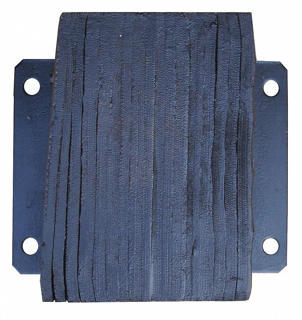 Dock Bumper: Rectangular, 12 in x 8 1/2 in x 6 in Bumper, Laminated Rubber, Rubber, 4 Mounting Holes