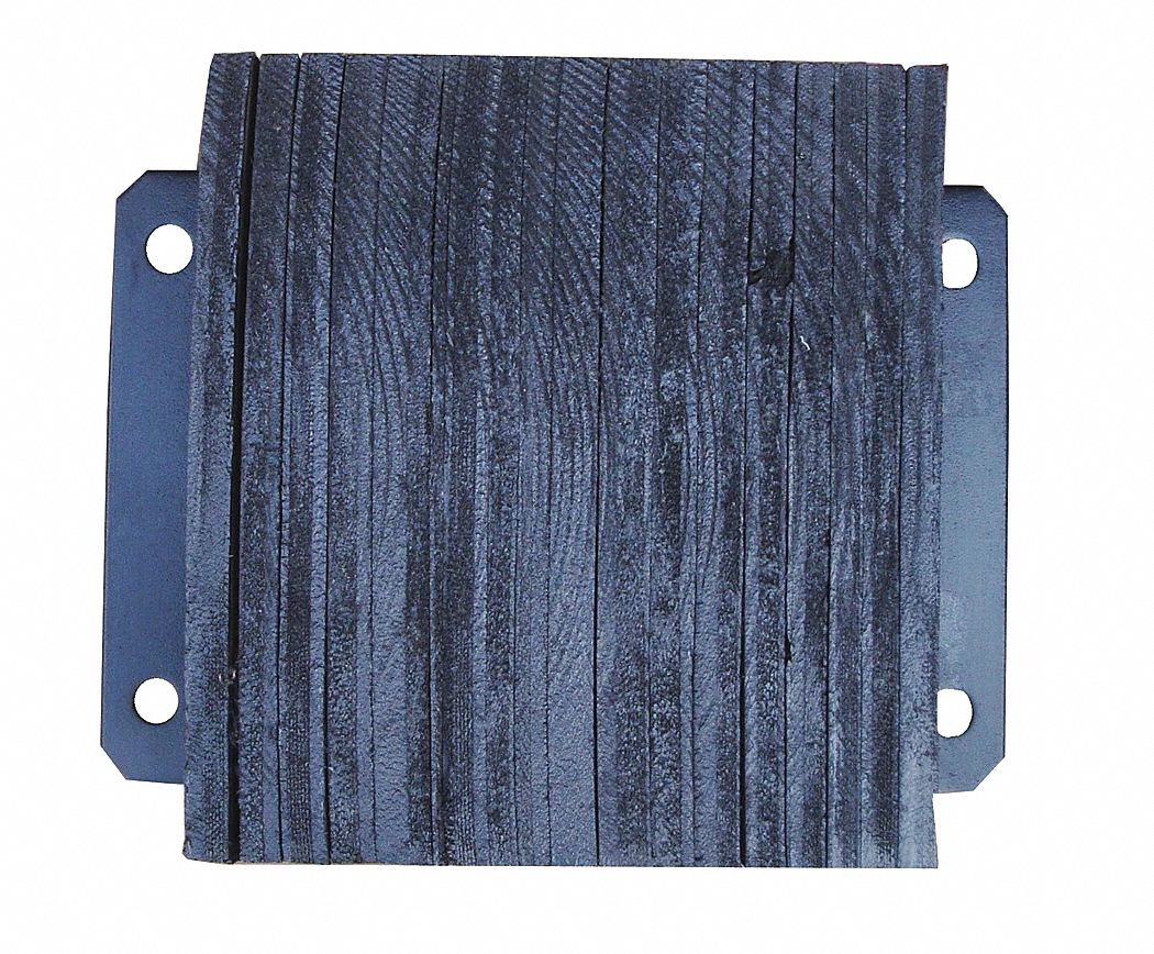 Dock Bumper: Rectangular, 12 in x 10 1/2 in x 6 in Bumper, Laminated Rubber, Rubber, Left/Right