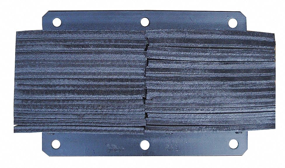 Dock Bumper: Rectangular, 20 in x 7 1/2 in x 6 in Bumper, Laminated Rubber, Rubber, 6 Mounting Holes