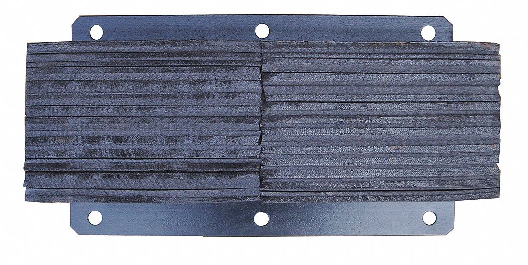 Dock Bumper: Rectangular, 24 in x 7 1/2 in x 6 in Bumper, Laminated Rubber, Rubber, 6 Mounting Holes