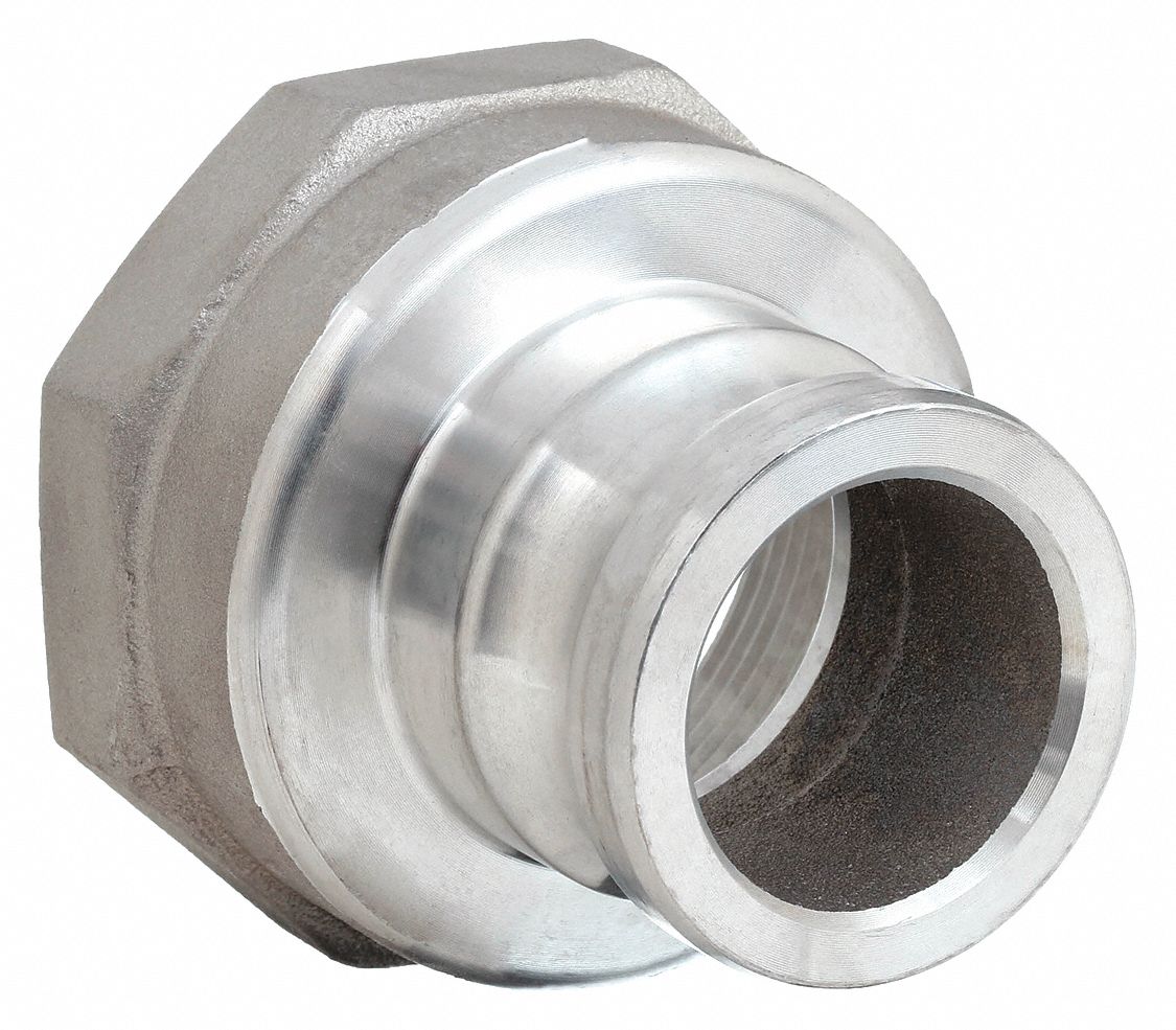 Cam and Groove Adapter: 2 in Coupling Size, 3 in Hose Fitting Size, 3 in -8 Thread Size, FNPT