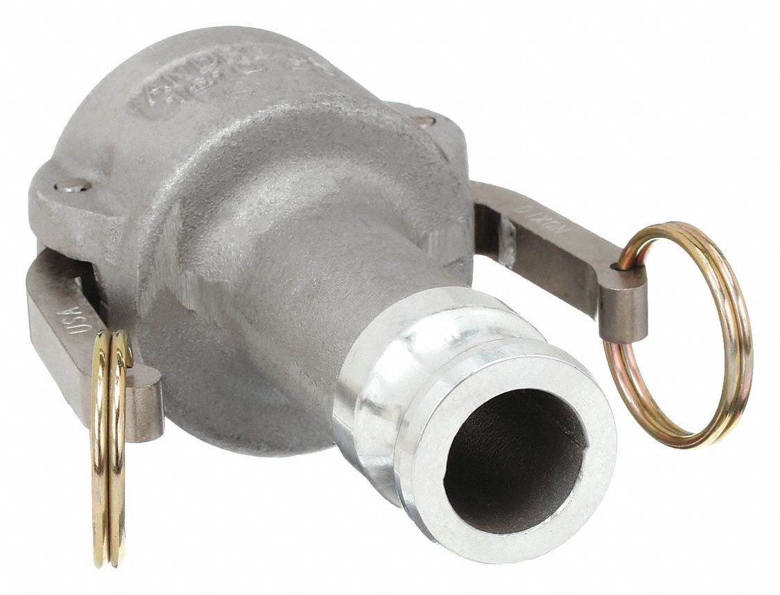 Cam and Groove Adapter: 250 psi Max. Working Pressure @ 70 F, 5 11/16 in Overall Lg, Nitrile