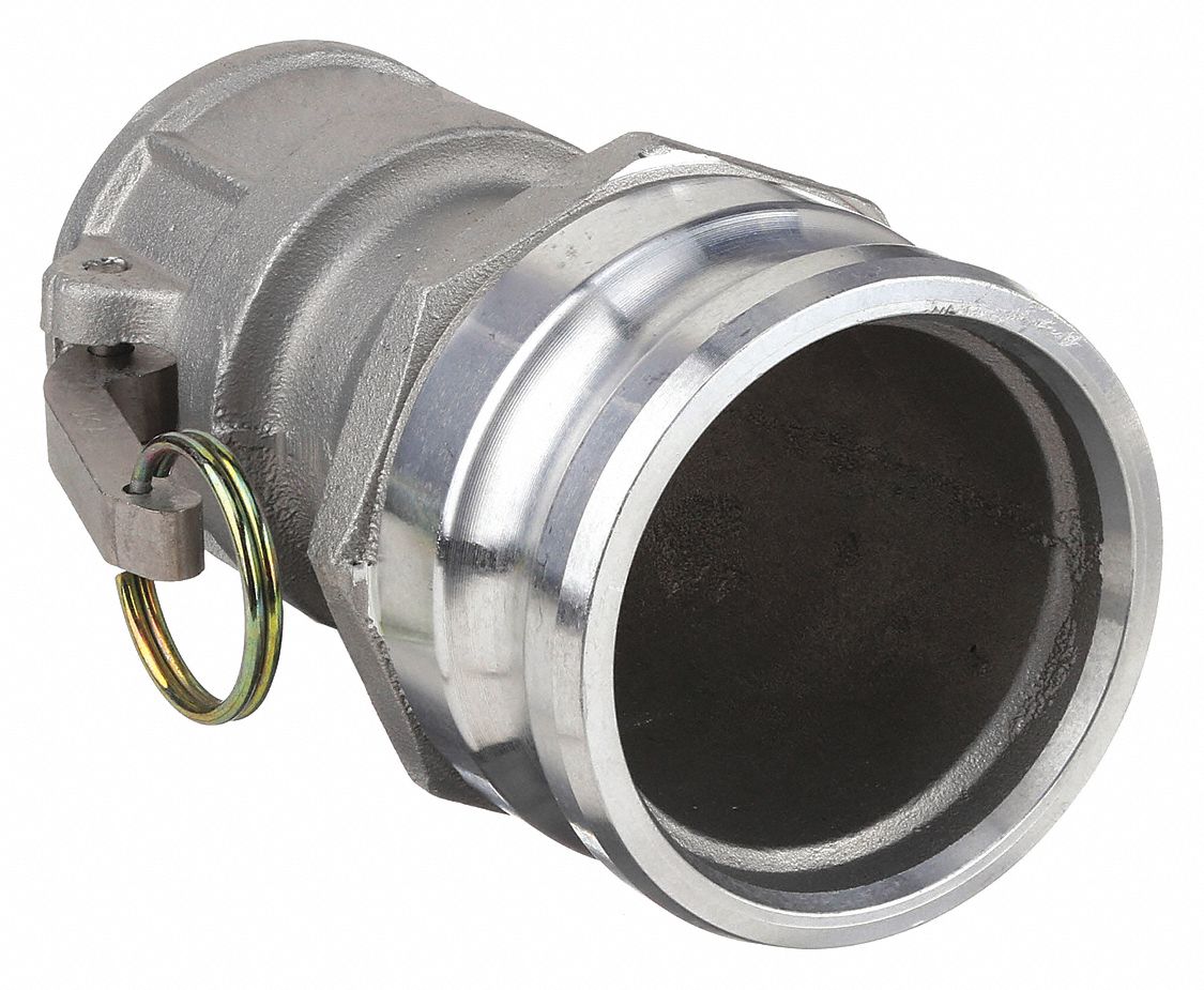 Cam and Groove Adapter: 125 psi Max. Working Pressure @ 70 F, 6 13/32 in Overall Lg, Nitrile