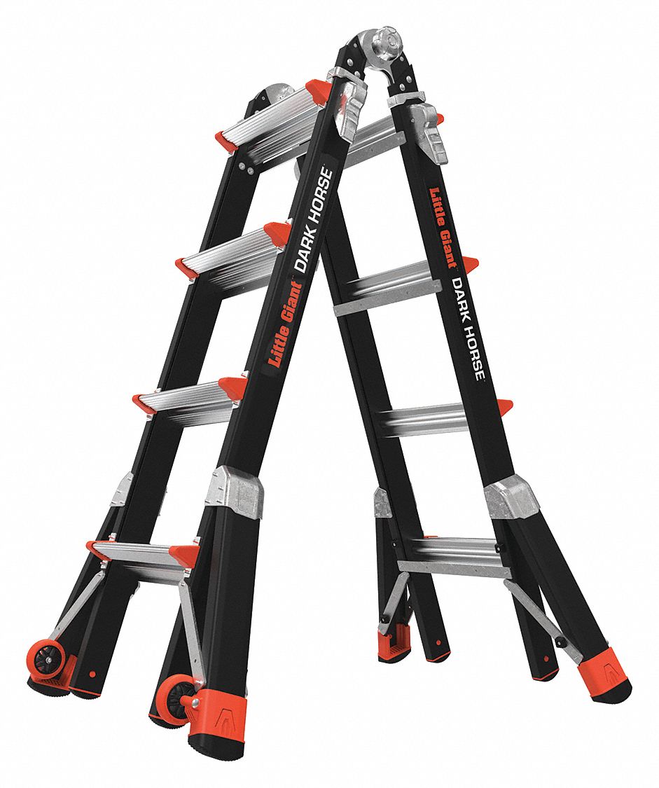 17 ft Fiberglass Multipurpose Ladder, 300 lb Load Capacity, 44.0 lb Net Weight