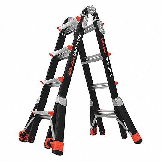 17 ft Fiberglass Multipurpose Ladder, 300 lb Load Capacity, 44.0 lb Net Weight