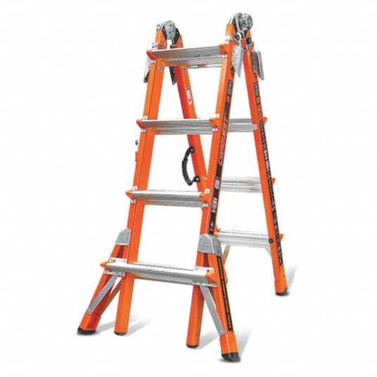 LITTLE GIANT 17 ft Fiberglass Multipurpose Ladder, 300 lb Load Capacity