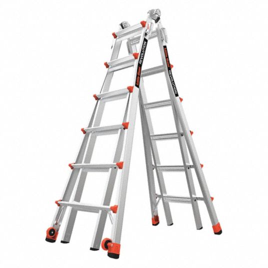 LITTLE GIANT, 26 ft Extended Ladder Ht, 6 to 11 ft, Multipurpose Ladder ...