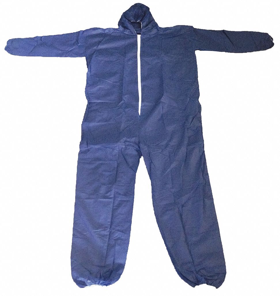 HOODED DISPOSABLE COVERALLS, PP, ELASTIC CUFFS/ANKLES, SERGED SEAM, XL, 25 PK