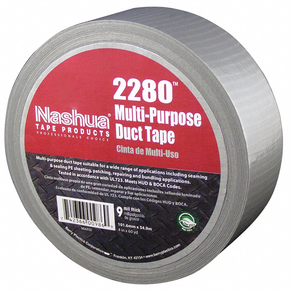 DUCT TAPE, 2280, STANDARD DUTY, 1⅞ IN X 60 YARD, GREY, 9 MIL THICK