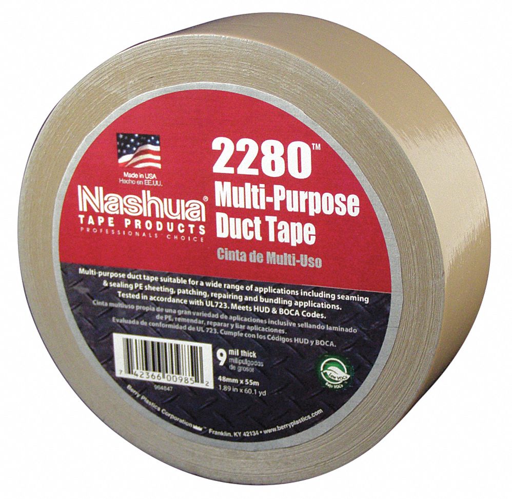RUBAN ADHÉSIF EN TOILE, 2280, USAGE STANDARD, 1-7/8PO X 60VG, BR CLAIR, 9MIL