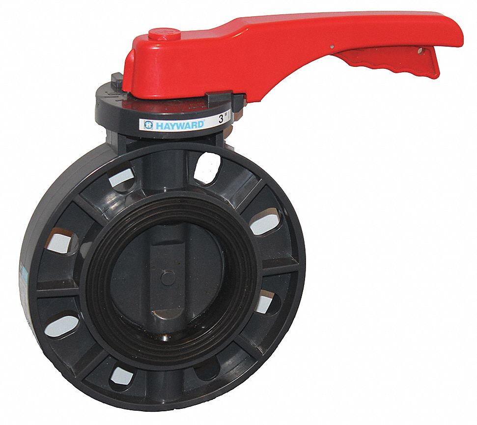 BUTTERFLY VALVE,WAFER,150 PSI,PVC,6 IN