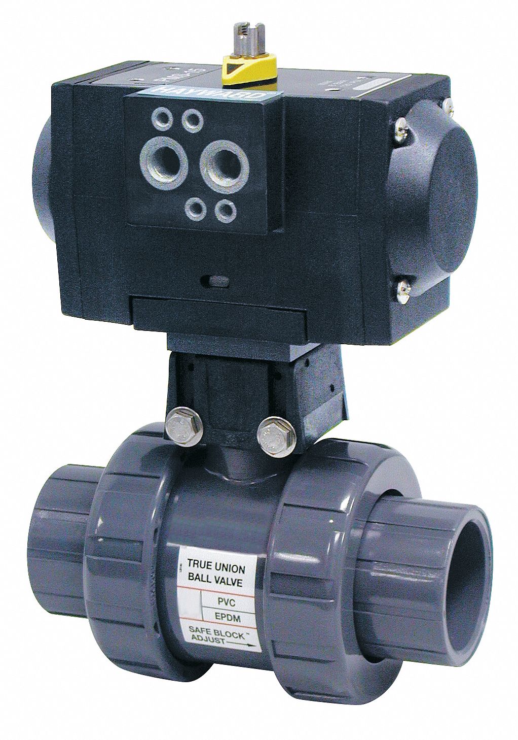HAYWARD 1 1/2 in Double Acting Pneumatic Actuated Ball Valve, 3Piece