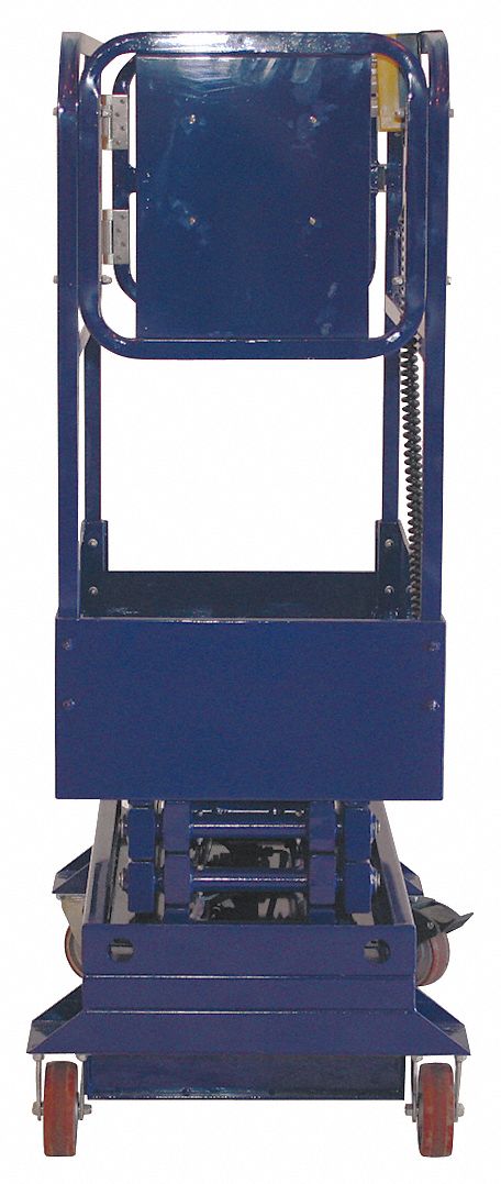 Mobile Personnel Lift: Battery, Push-Around, 12.8 ft Elevated Platform Ht, 51 in x 27 in