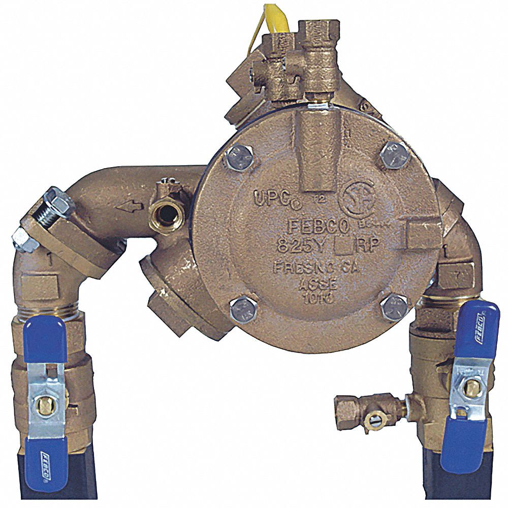 Reduced Pressure Zone Backflow Preventer: Watts 825, 1 1/2 in Size, NPT, Lead Free Bronze