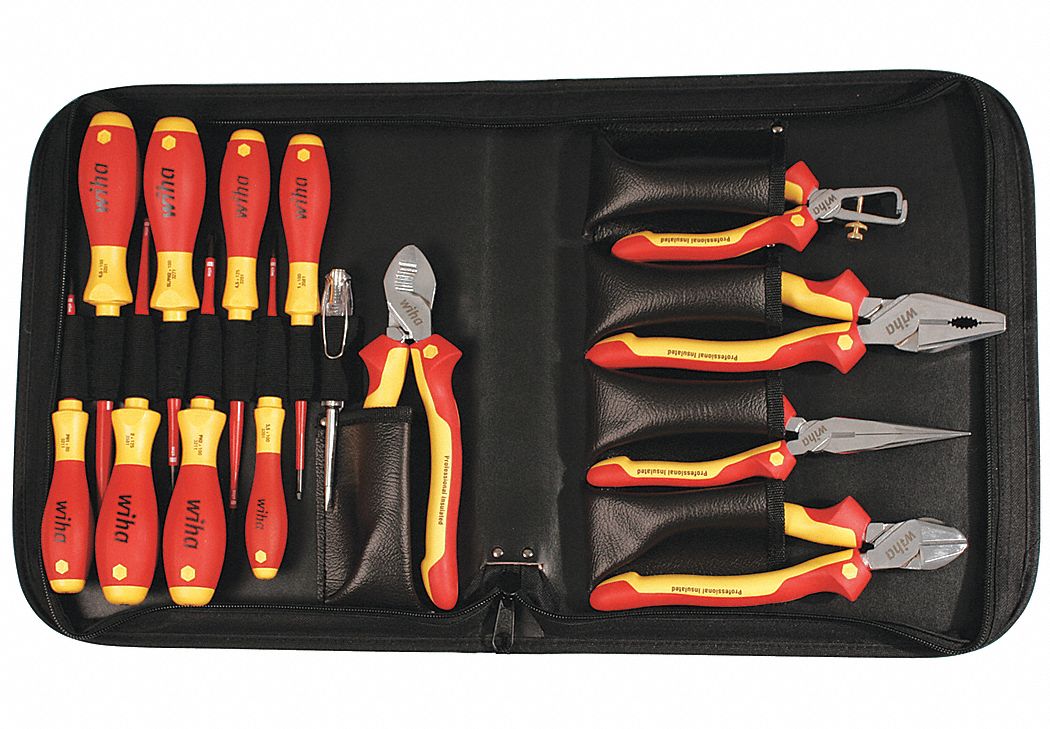 WIHA TOOLS INSULATED PLIER/SCREWDRIVER SET,14 - General Hand Tool