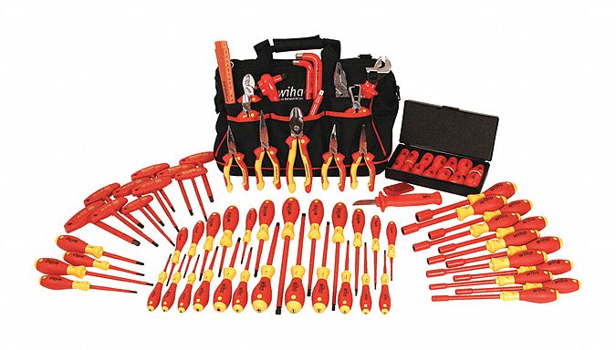 WIHA Insulated Tool Kit: Insulated, 80 Total Pcs, Tool Bag