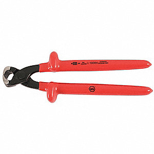 INSULATED END CUTTER,10 IN L,RED