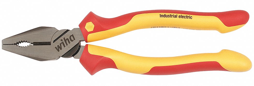 LINEMANS PLIER, INSULATED, FLAT, 8 IN OVERALL L, 1⅞ IN JAW L, 1⅛ IN JAW W, ⅝ IN JAW THICK