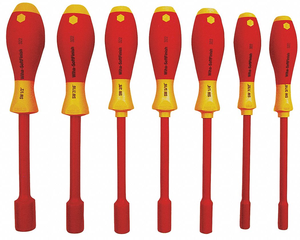 SOLID ROUND SHANK NUT DRIVER SET, METRIC, 10 MM/13 MM/5.5 MM/5 MM/6 MM/7 MM/8 MM TIP SIZE