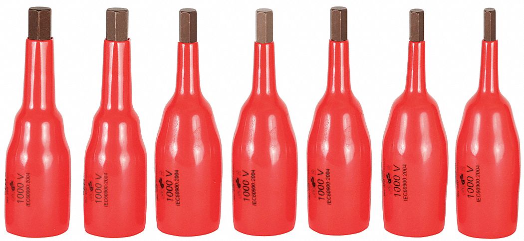 Socket Bit Set: 1 - 25 Pieces, 3/8 in Drive Size, 7 Pieces, 3/16 in to 1/2 in Tip Size Range